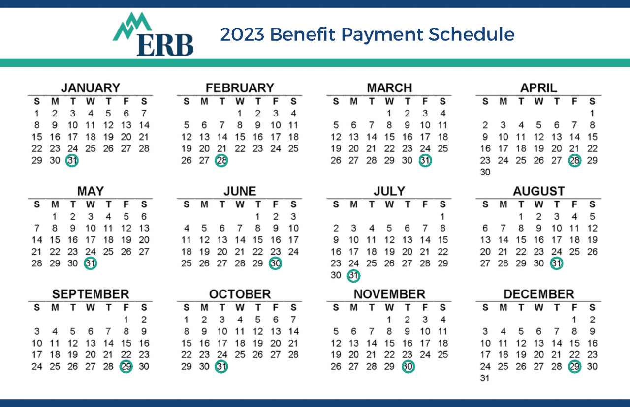Benefit Payment Schedule NM Educational Retirement Board