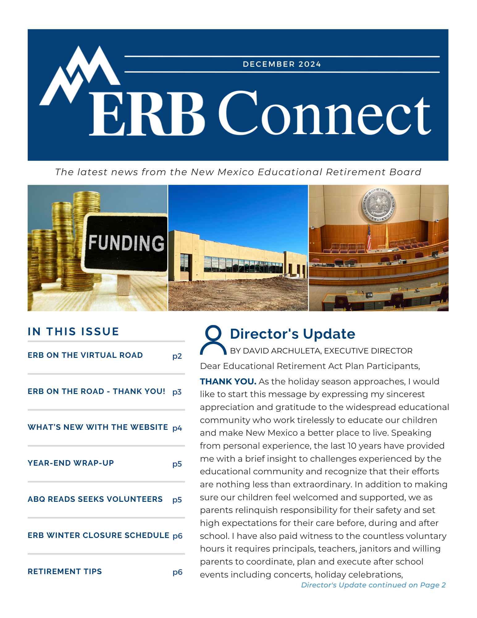 ERB Connect December - image of page one.